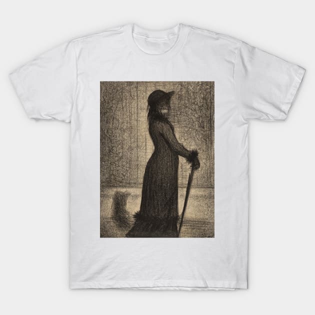 Woman Strolling by Georges-Pierre Seurat T-Shirt by Classic Art Stall